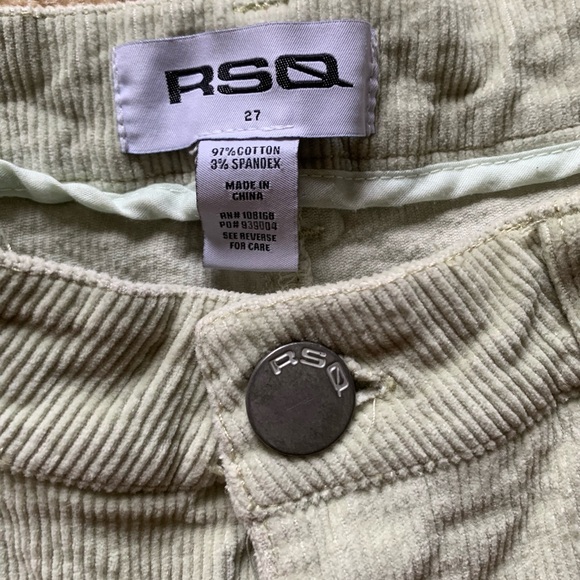 RSQ High Rise Corduroy Flare Pants l Size 27 l Color: Light Pistachio - Picture 4 of 6